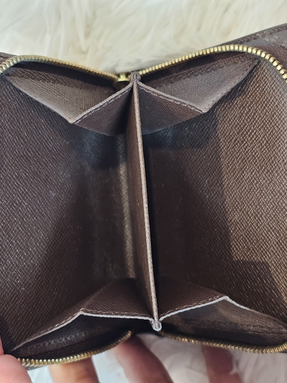 Louis Vuitton Brown Damier Compact Wallet with Dark Leather Trim - Picture 7 of 7